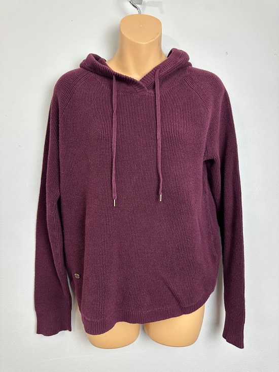 Lauren Ralph Lauren Tops - Lauren Ralph Lauren 100% Cotton Plum waffle Knit Hooded Sweater